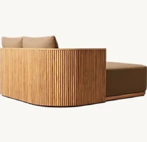 Fauteuil lounge Orthez en teck, vue 3 sur 4