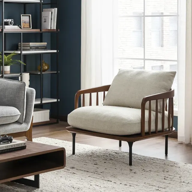 Fauteuil lounge Rochefort en velours — fauteuils
