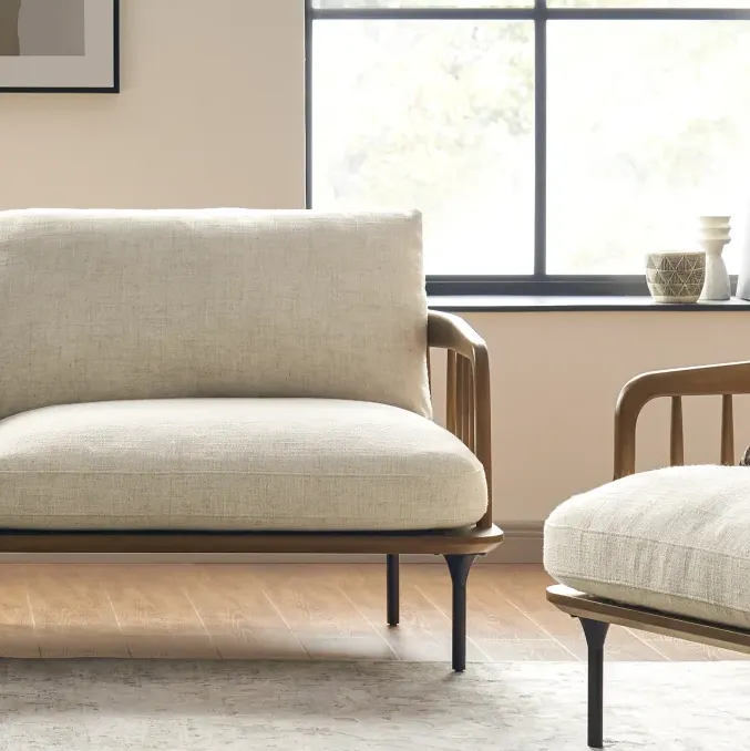 Fauteuil lounge Rochefort en velours, vue 3 sur 6