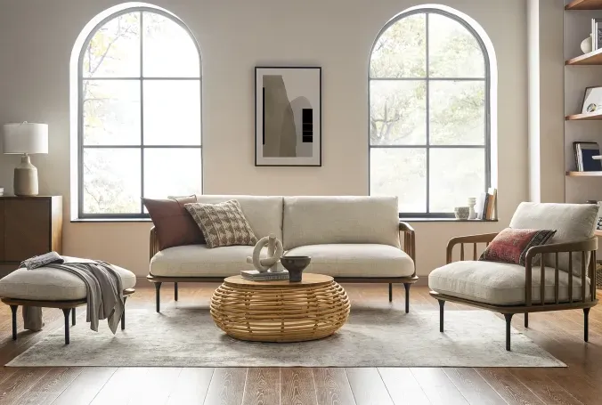 Fauteuil lounge Rochefort en velours, vue 4 sur 6