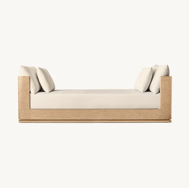 Fauteuil lounge Roscoff en tissu et bois massif — fauteuils