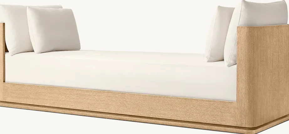 Fauteuil lounge Roscoff en tissu et bois massif, vue 2 sur 4