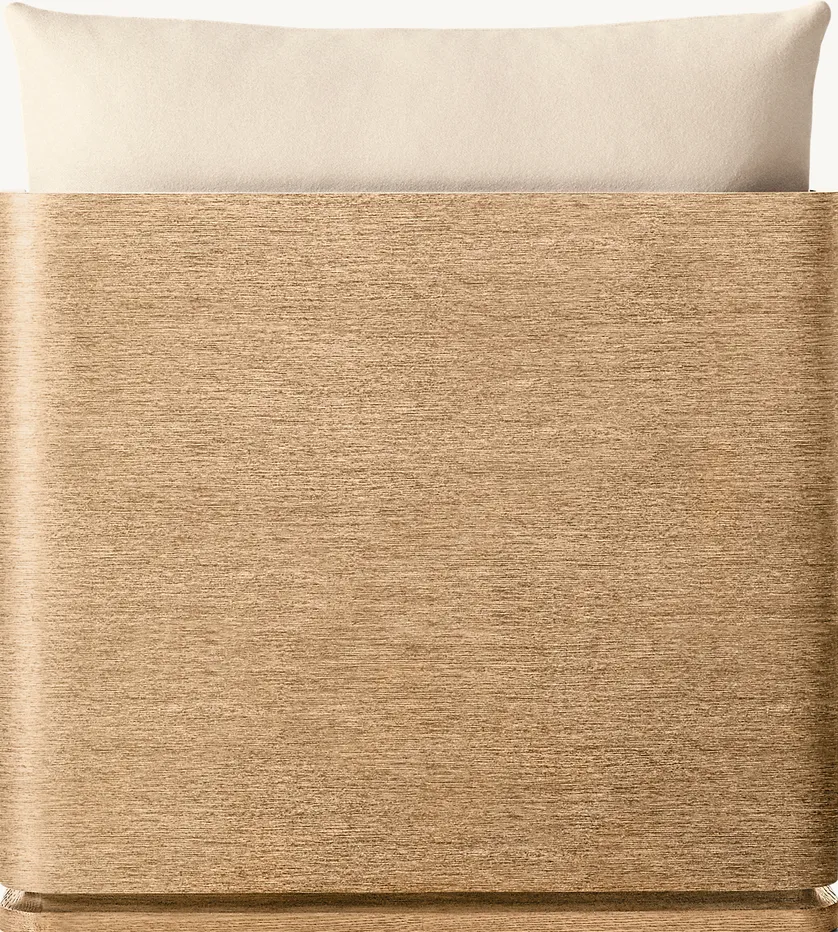 Fauteuil lounge Roscoff en tissu et bois massif, vue 3 sur 4