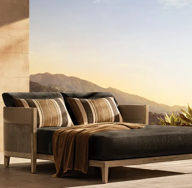 Fauteuil lounge Salies en teck — fauteuils