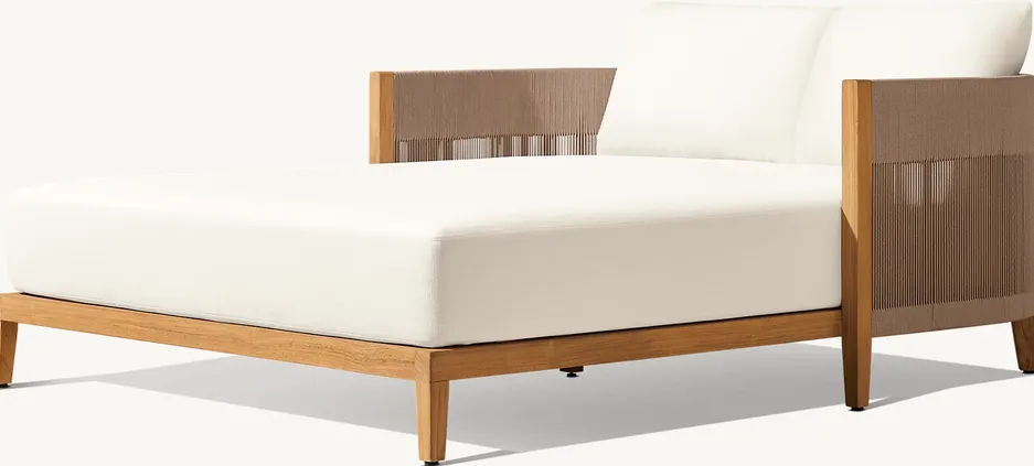Fauteuil lounge Salies en teck, vue 3 sur 4