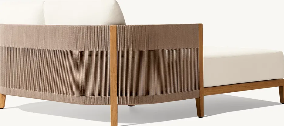 Fauteuil lounge Salies en teck, vue 4 sur 4