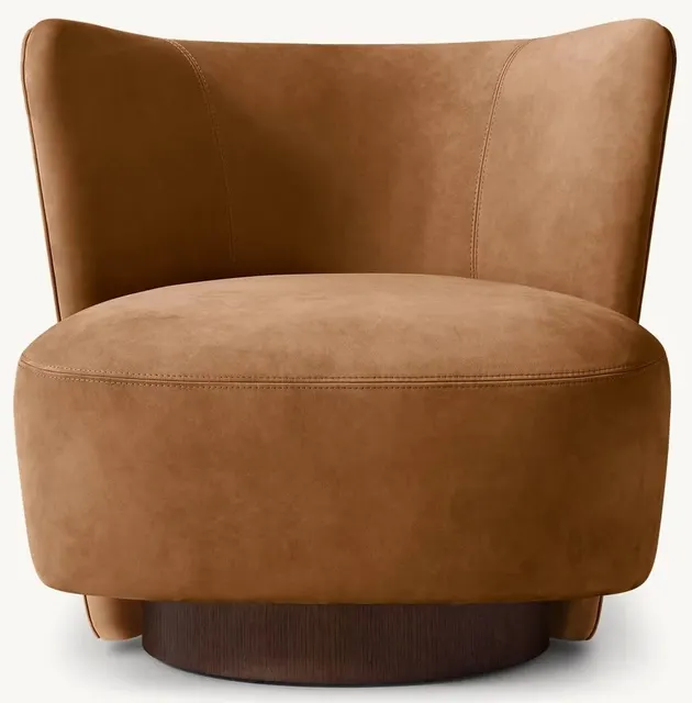 Fauteuil lounge Saulieu en cuir — fauteuils