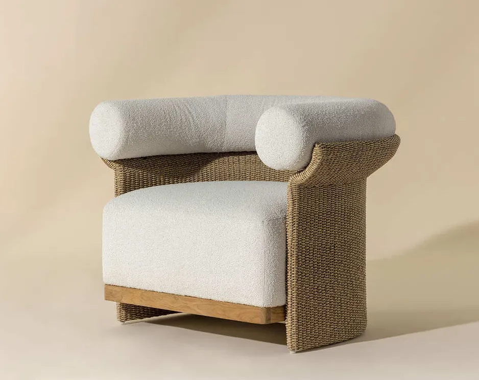 Fauteuil lounge Senlis en rotin, vue 2 sur 5
