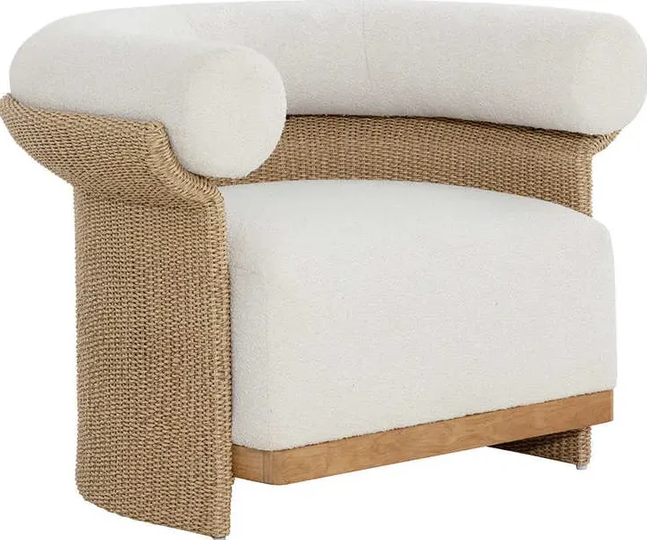 Fauteuil lounge Senlis en rotin, vue 3 sur 5