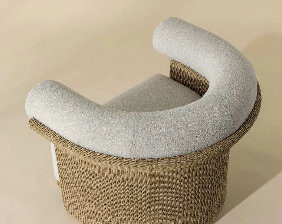 Fauteuil lounge Senlis en rotin, vue 4 sur 5