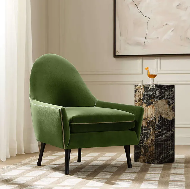 Fauteuil lounge Vézelay en cuir noir — fauteuils