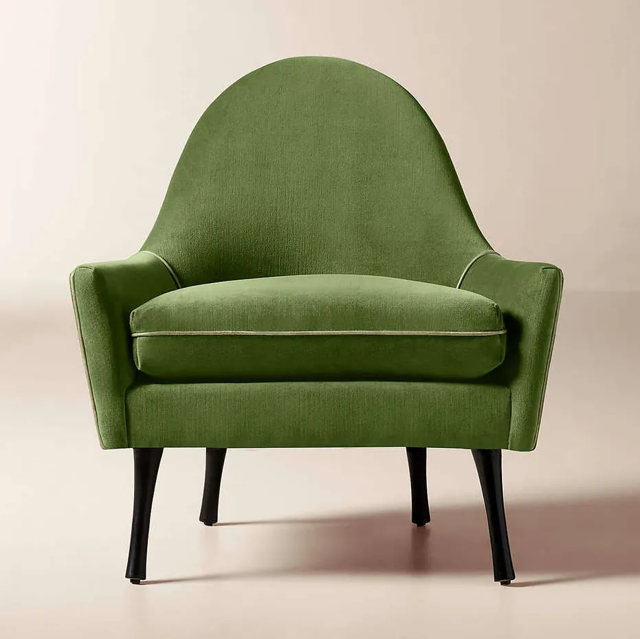 Fauteuil lounge Vézelay en cuir noir, vue 2 sur 6