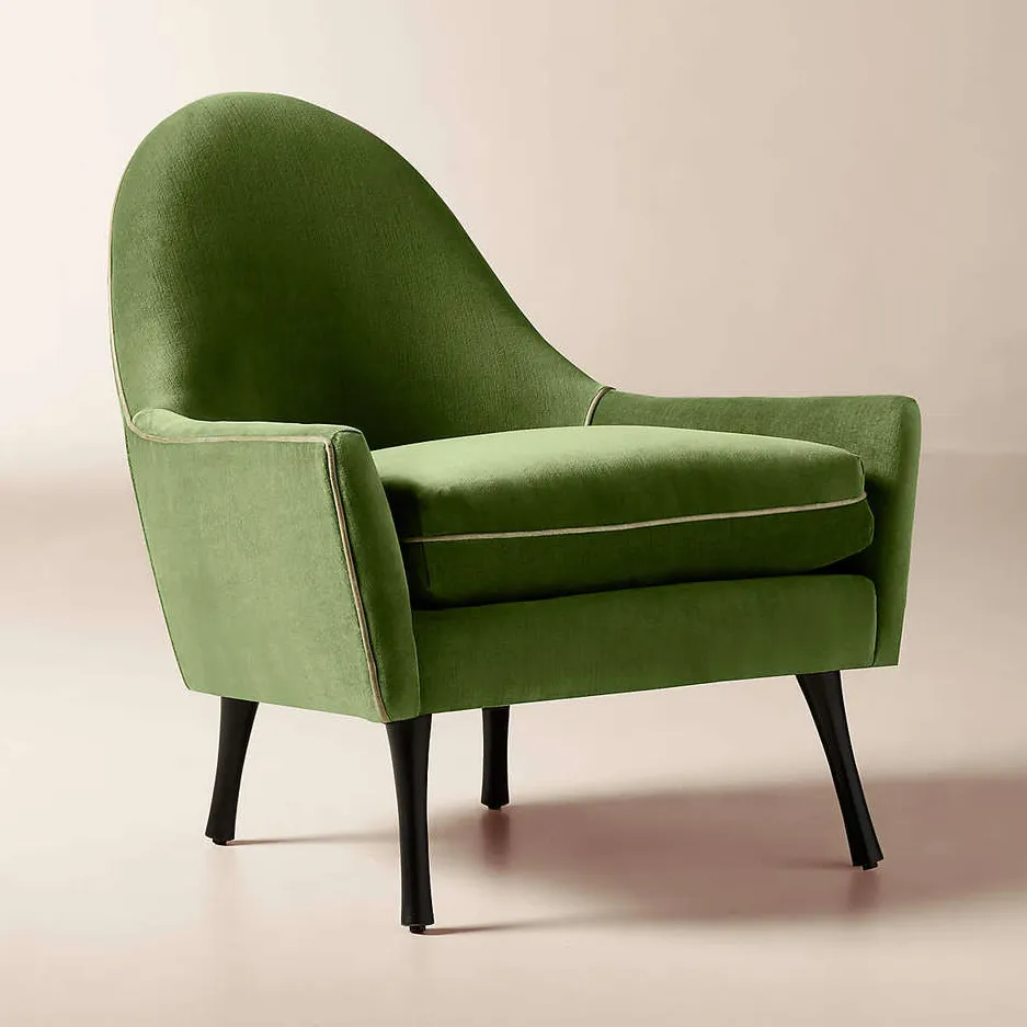 Fauteuil lounge Vézelay en cuir noir, vue 3 sur 6
