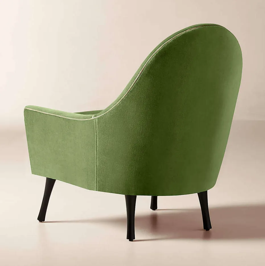 Fauteuil lounge Vézelay en cuir noir, vue 6 sur 6