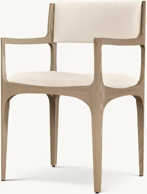 Fauteuil Manosque en tissu bouclé et chêne — fauteuils