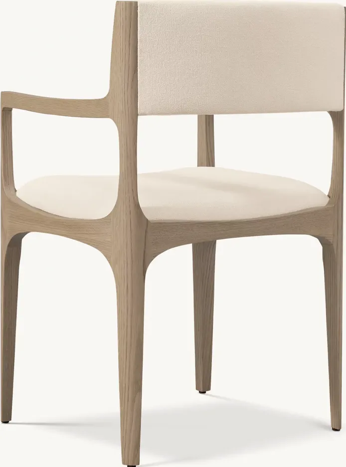 Fauteuil Manosque en tissu bouclé et chêne, vue 4 sur 4