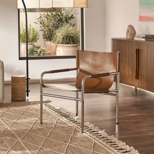 Fauteuil Morez en cuir, vue 3 sur 5