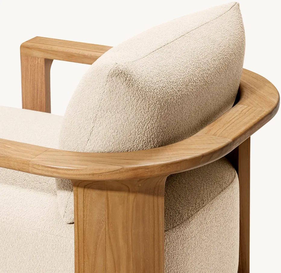 Fauteuil Nolay en teck, vue 4 sur 5