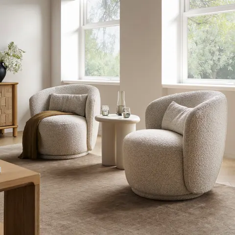 Fauteuil pivotant Annecy en velours — fauteuils