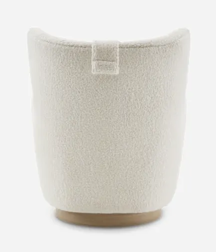 Fauteuil pivotant Belley en tissu et bois massif, vue 3 sur 6