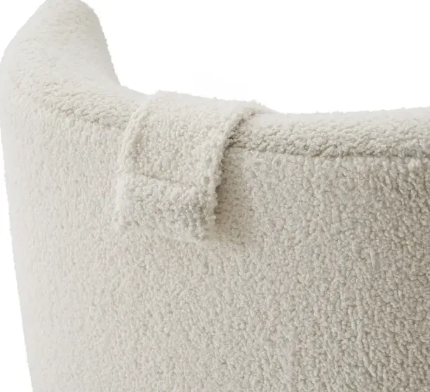 Fauteuil pivotant Belley en tissu et bois massif, vue 5 sur 6