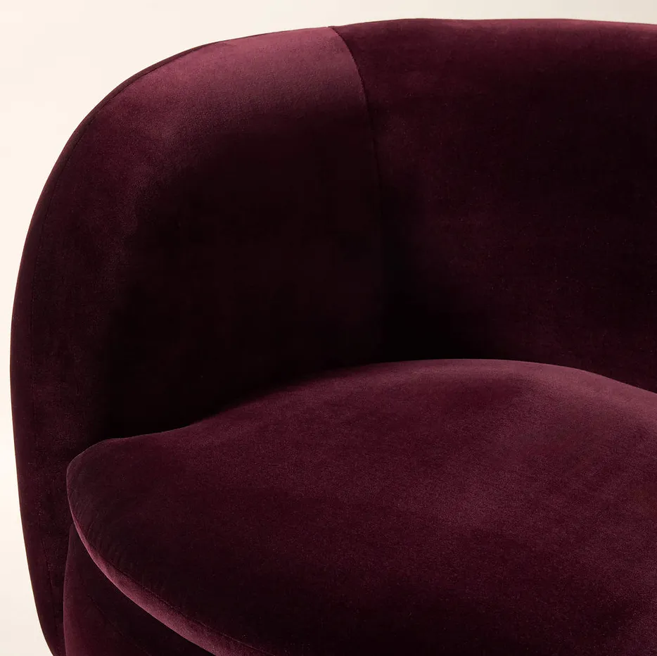 Fauteuil pivotant Chablis en velours, vue 6 sur 6