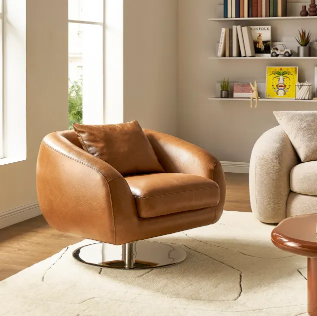 Fauteuil pivotant Clairvaux en cuir — fauteuils