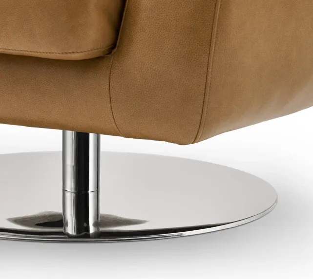Fauteuil pivotant Clairvaux en cuir, vue 5 sur 5