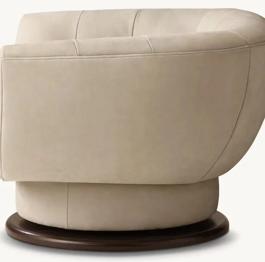 Fauteuil pivotant Concarneau en cuir, vue 2 sur 4
