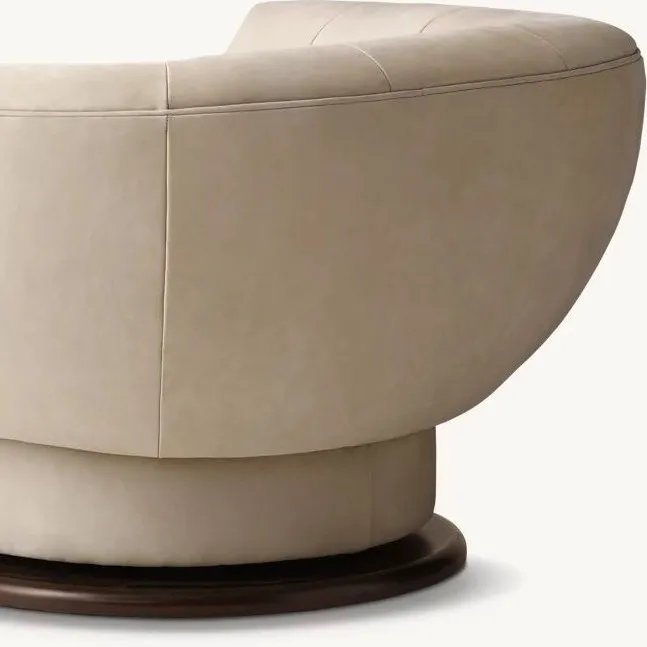 Fauteuil pivotant Concarneau en cuir, vue 4 sur 4