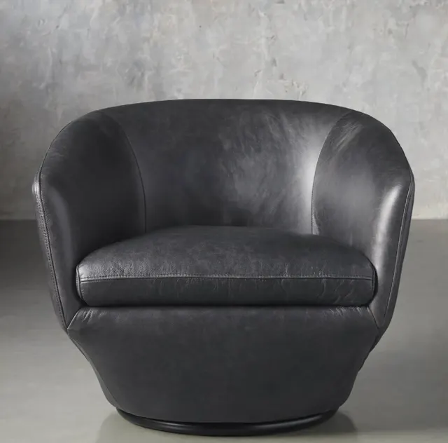 Fauteuil pivotant Étretat en cuir — fauteuils