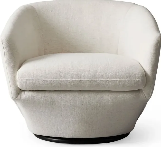 Fauteuil pivotant Étretat en cuir, vue 2 sur 4