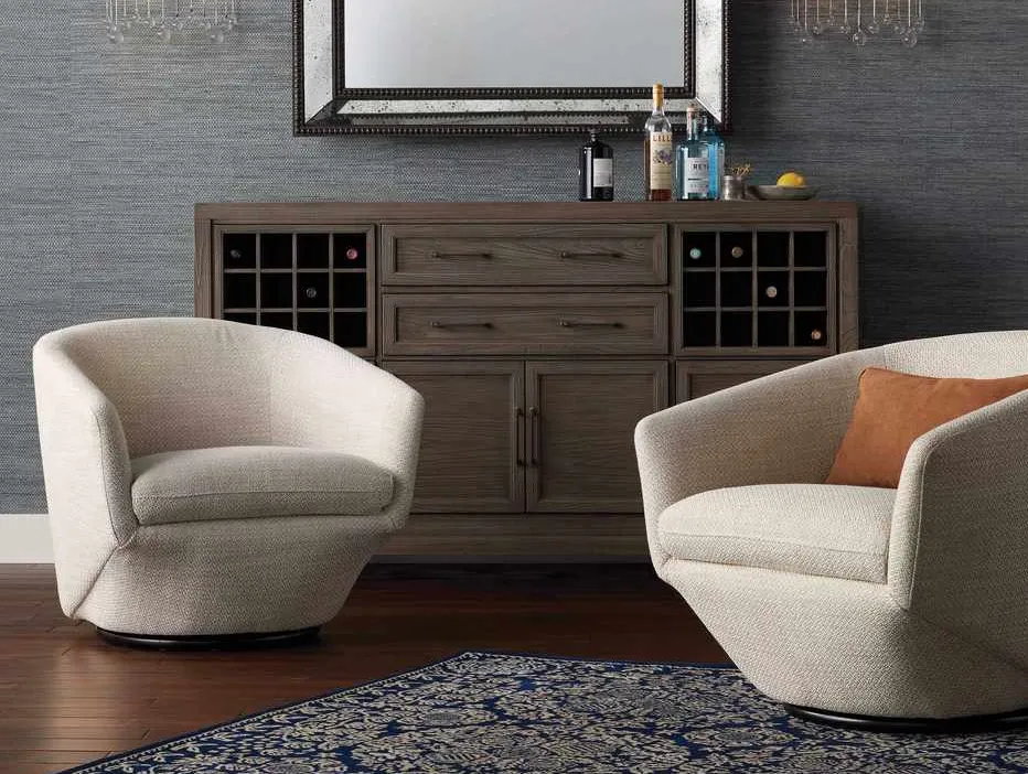 Fauteuil pivotant Lorgues en tissu, vue 4 sur 6
