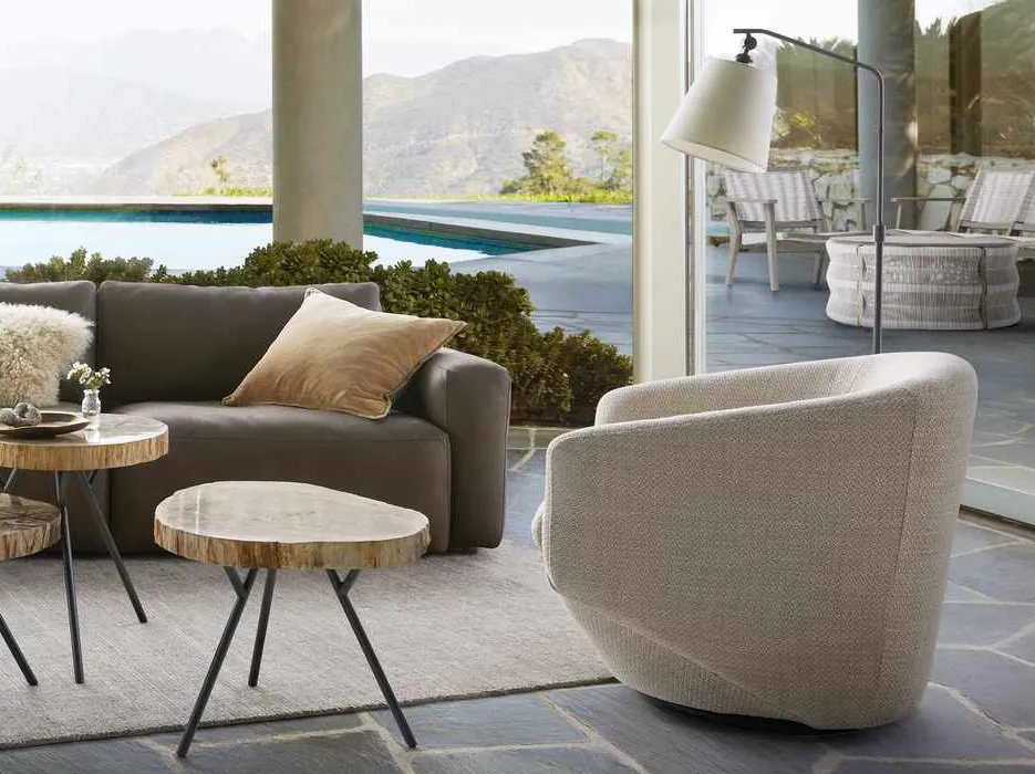 Fauteuil pivotant Lorgues en tissu, vue 5 sur 6
