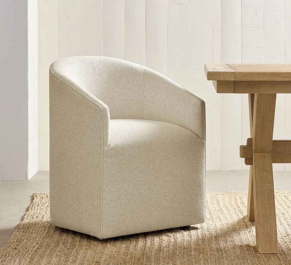 Fauteuil pivotant Lourdes en tissu, vue 4 sur 5