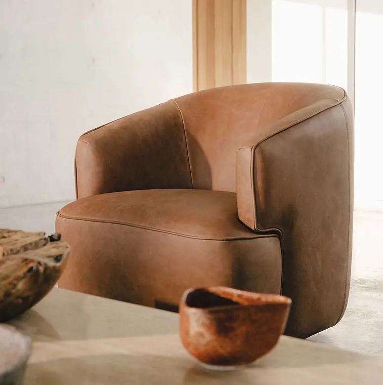 Fauteuil pivotant Ménerbes en tissu, vue 2 sur 5