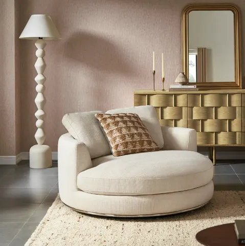 Fauteuil pivotant Pontarlier en cuir — fauteuils