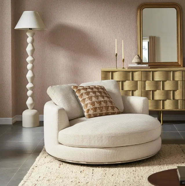 Fauteuil pivotant Pontarlier en cuir — fauteuils