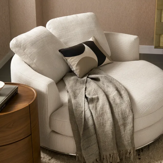 Fauteuil pivotant Pontarlier en cuir, vue 3 sur 6