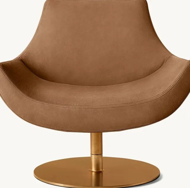 Fauteuil pivotant Pornic en cuir — fauteuils