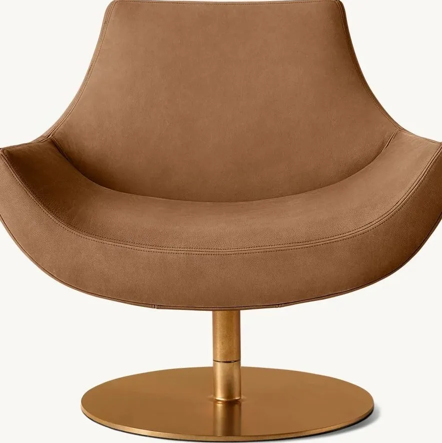 Fauteuil pivotant Pornic en cuir, vue 6 sur 6