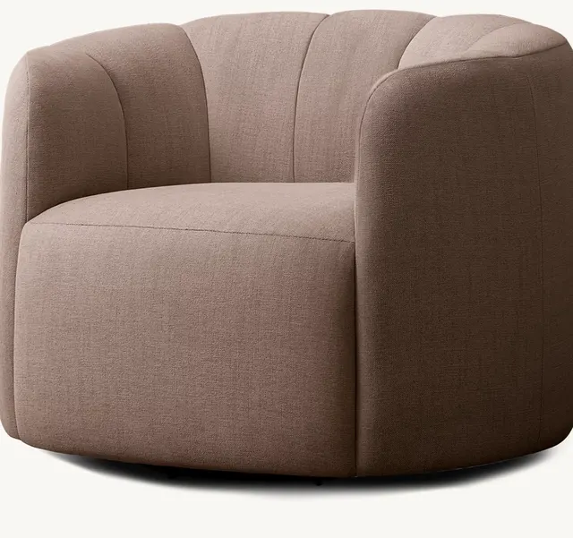 Fauteuil pivotant Seillans en lin — fauteuils