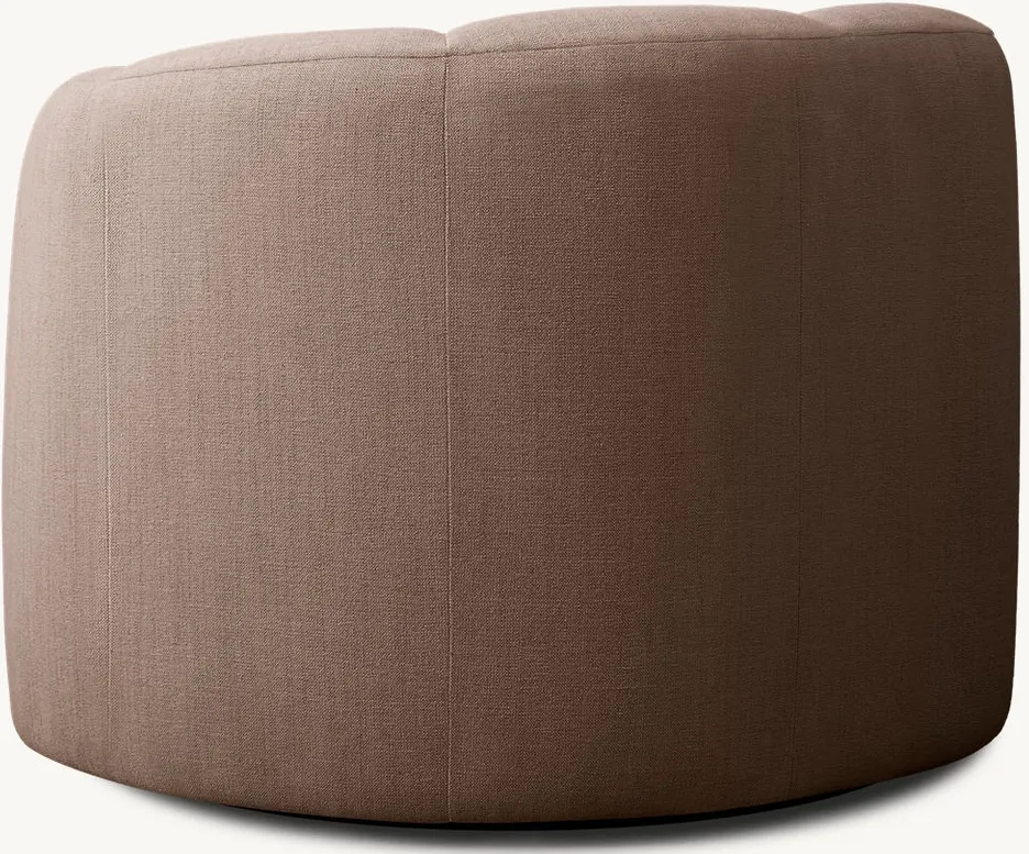 Fauteuil pivotant Seillans en lin, vue 3 sur 4