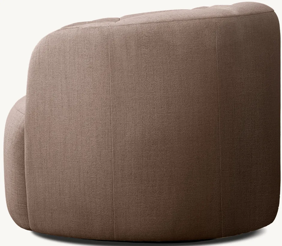 Fauteuil pivotant Seillans en lin, vue 4 sur 4
