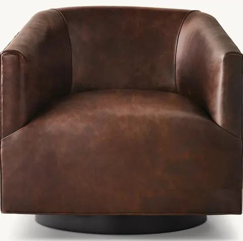 Fauteuil pivotant Vence en cuir — fauteuils