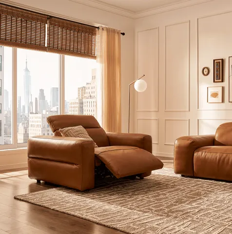 Fauteuil Poligny en cuir — fauteuils