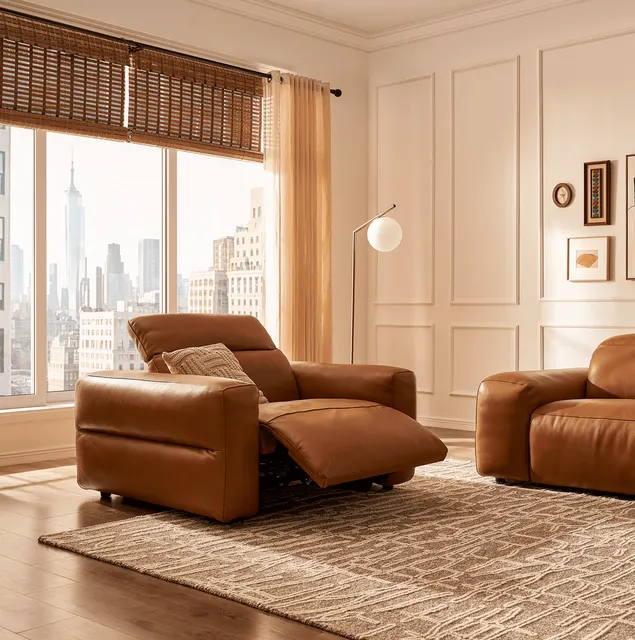 Fauteuil Poligny en cuir — fauteuils