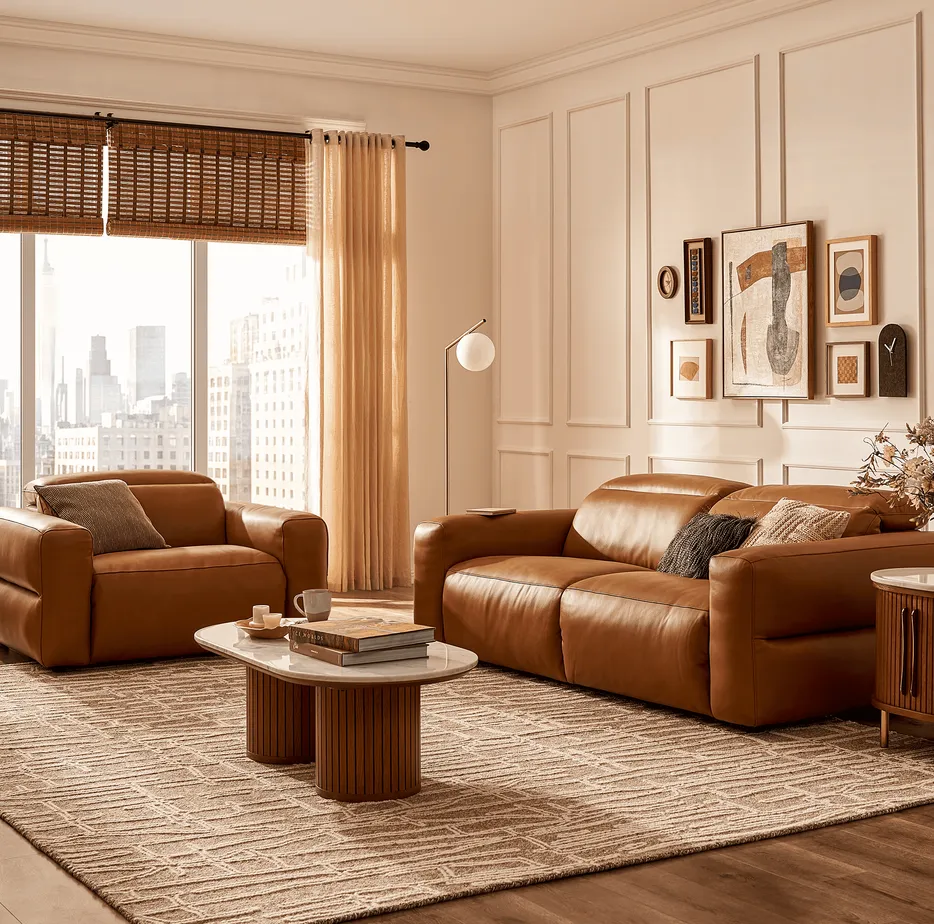 Fauteuil Poligny en cuir, vue 2 sur 6