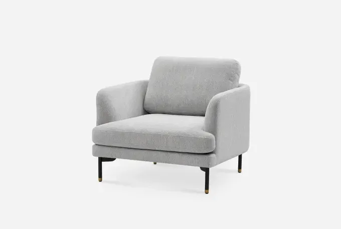 Fauteuil Pont-Aven en velours, vue 2 sur 6