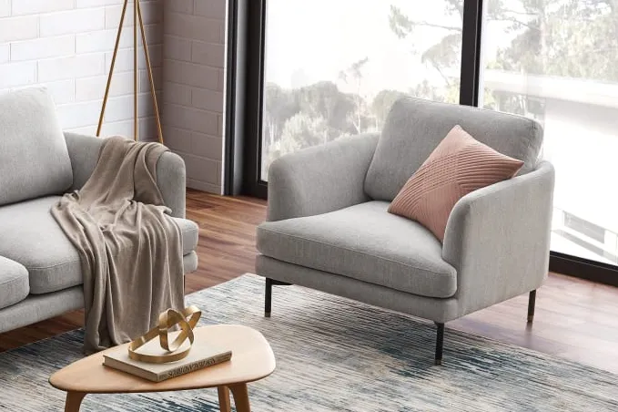 Fauteuil Pont-Aven en velours, vue 5 sur 6